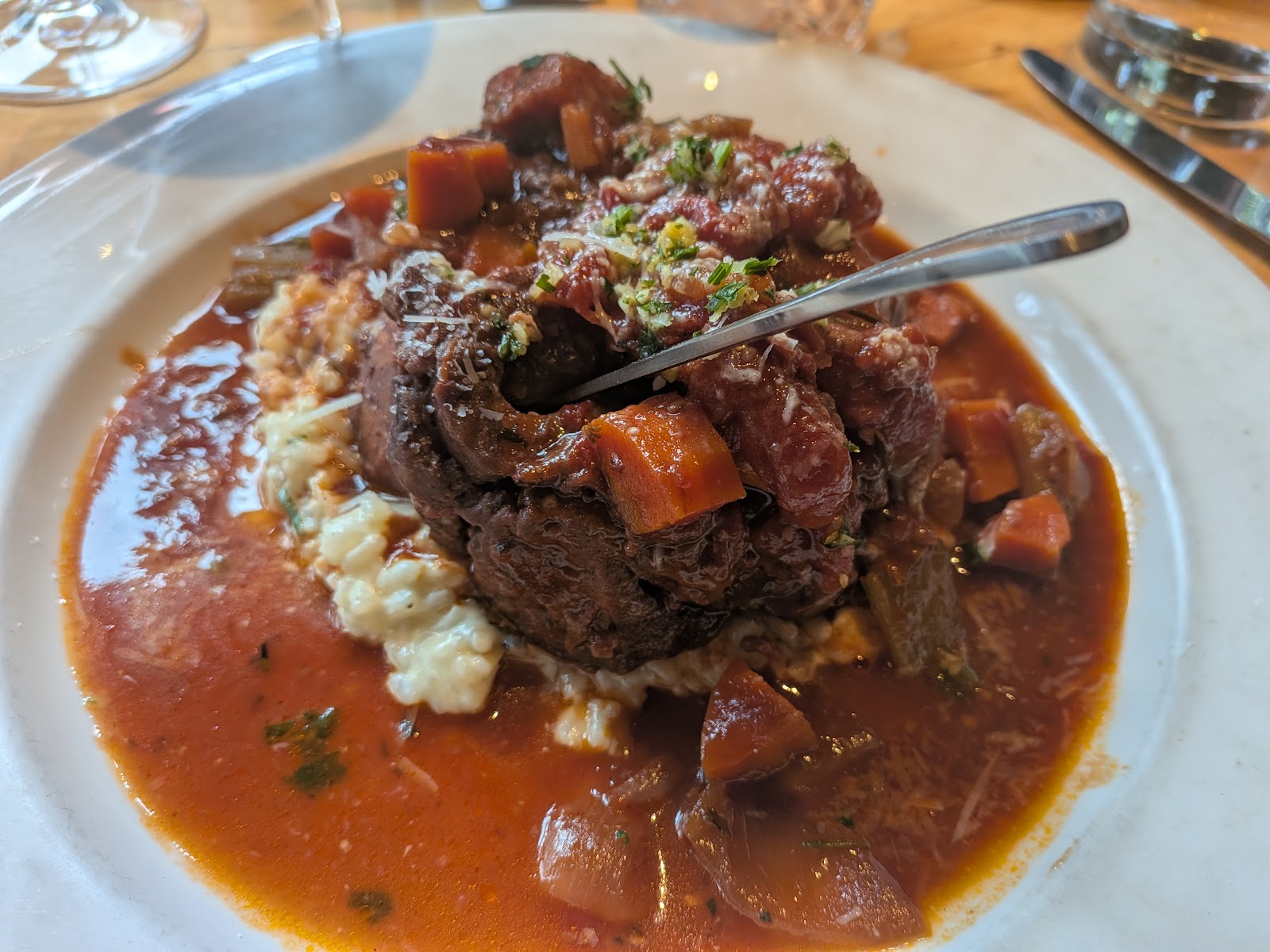 A plated course at Q Restaurant & Bar